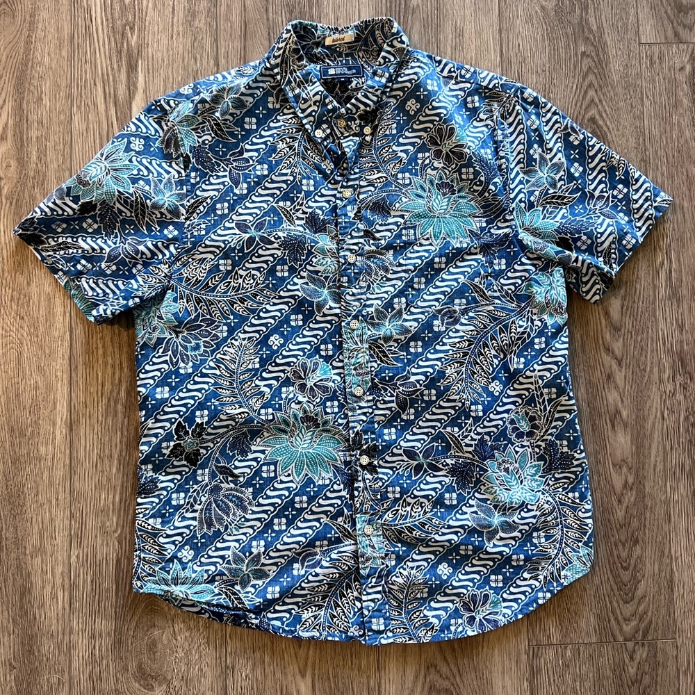 Reyn Spooner Medium Aloha Shirt Blue